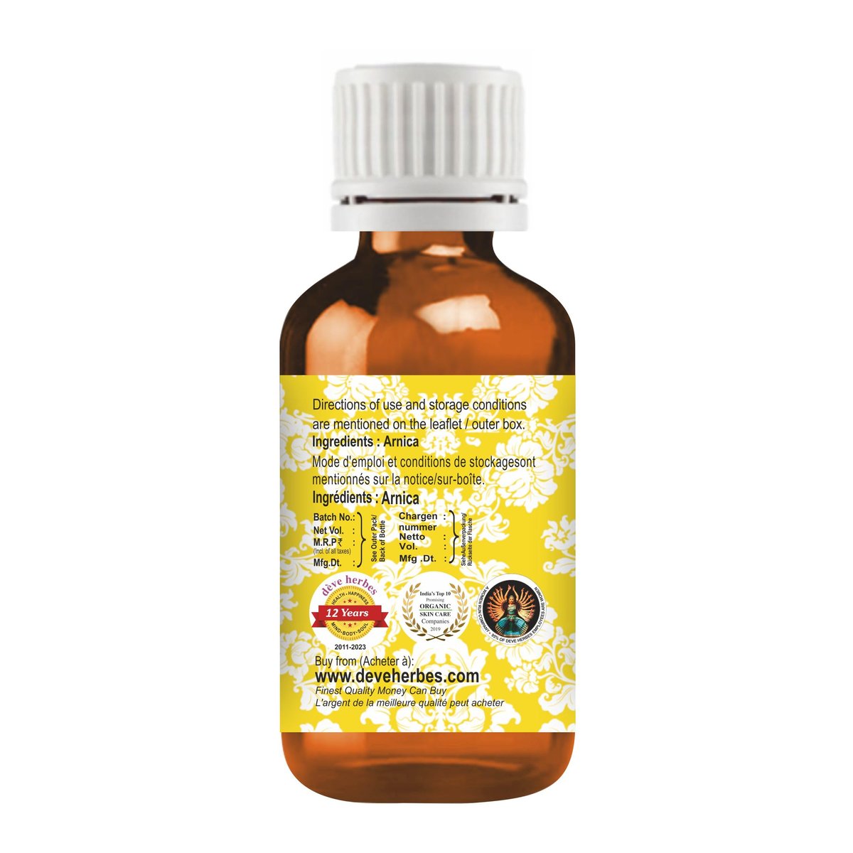 dève herbes Arnica Oil (Arnica Montana) - Infused, Pure, Non-Sticky, Lightweight Facial Oil for Men & Women - 30ml (1 oz) - görsel 5