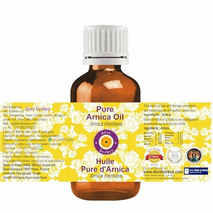dève herbes Arnica Oil (Arnica Montana) - Infused, Pure, Non-Sticky, Lightweight Facial Oil for Men & Women - 30ml (1 oz)