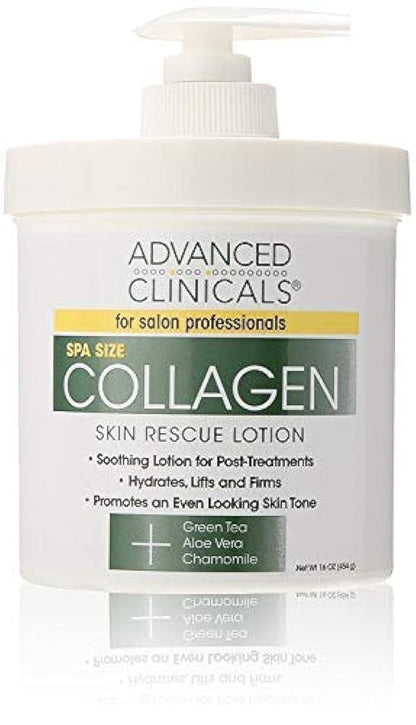 Advanced Clinicals Collagen Skin Rescue Lotion – Hydrate, Moisturize, Lift & Firm for Dry Skin (16 oz) Avelisse
