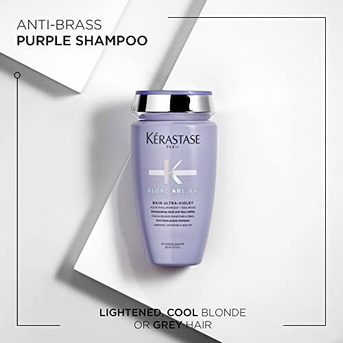 Kérastase Blond Absolu Bain Ultra-Violet Shampoo - Neutralizes Brass, Restores Shine & Softness for Blonde, Highlighted & Gray Hair Avelisse