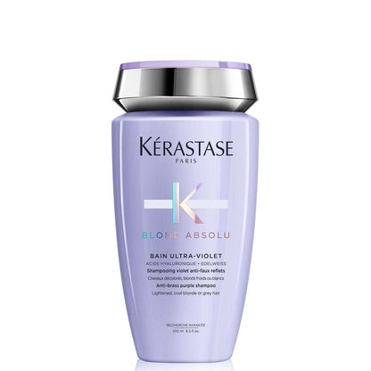 Kérastase Blond Absolu Bain Ultra-Violet Shampoo - Neutralizes Brass, Restores Shine & Softness for Blonde, Highlighted & Gray Hair Avelisse