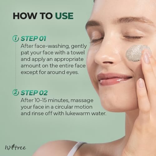 IsNtree Mugwort Calming Clay Mask 100ml - Deep Pore Cleansing & Sebum Control, Soothing Wash-Off Mask for Sensitive Skin Avelisse