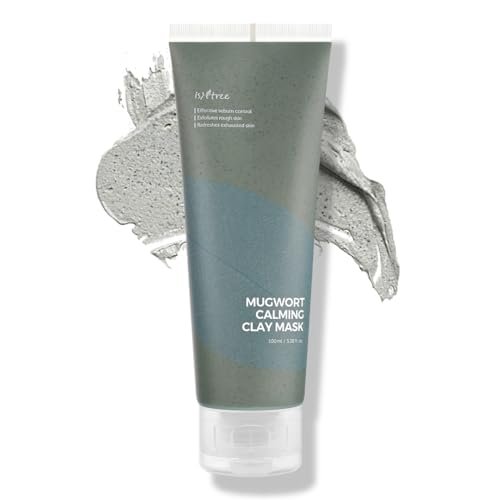 IsNtree Mugwort Calming Clay Mask 100ml - Deep Pore Cleansing & Sebum Control, Soothing Wash-Off Mask for Sensitive Skin Avelisse