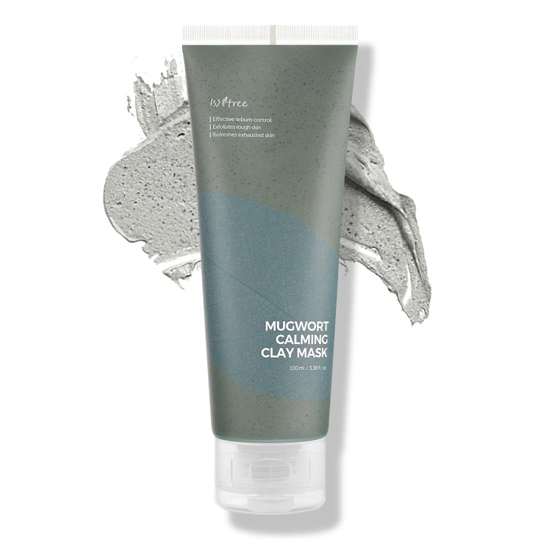 IsNtree Mugwort Calming Clay Mask 100ml - Deep Pore Cleansing & Sebum Control, Soothing Wash-Off Mask for Sensitive Skin Avelisse