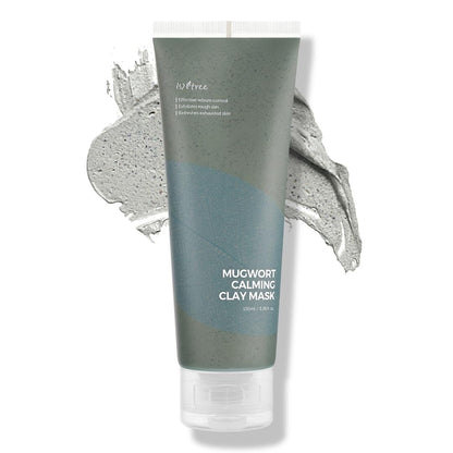 IsNtree Mugwort Calming Clay Mask 100ml - Deep Pore Cleansing & Sebum Control, Soothing Wash-Off Mask for Sensitive Skin Avelisse