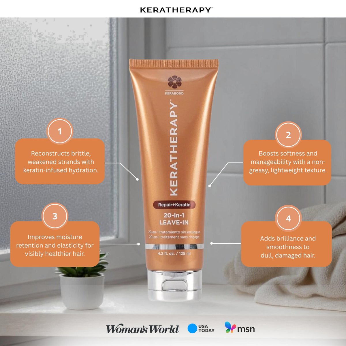 KERATHERAPY Keratin Infused KeratinFIXX 20-in-1 Leave-in Conditioner with Caviar Extract & Argan Oil - 4.2 fl oz Avelisse