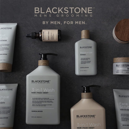 Blackstone Men's Grooming 2-in-1 Facial Scrub & Shave Gel with Vitamin E & Peppermint - Sandalwood (6 oz)