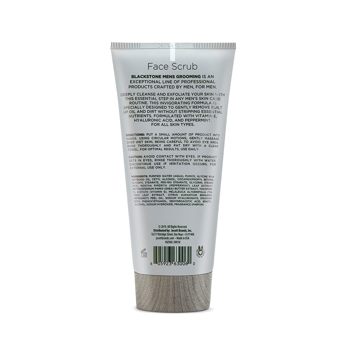 Blackstone Men's Grooming 2-in-1 Facial Scrub & Shave Gel with Vitamin E & Peppermint - Sandalwood (6 oz) - görsel 3