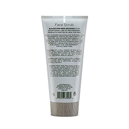 Blackstone Men's Grooming 2-in-1 Facial Scrub & Shave Gel with Vitamin E & Peppermint - Sandalwood (6 oz)