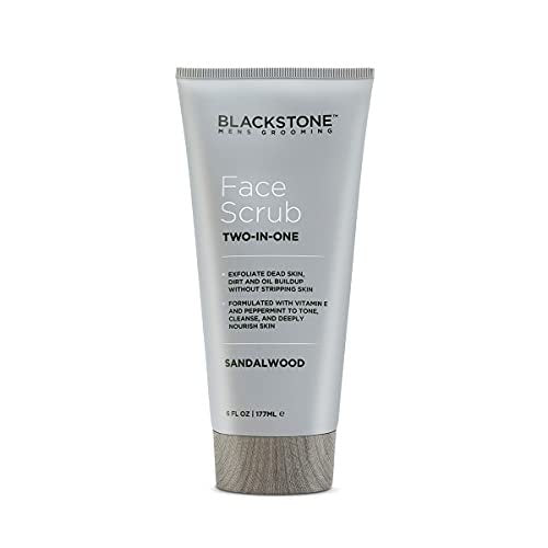 Blackstone Men's Grooming 2-in-1 Facial Scrub & Shave Gel with Vitamin E & Peppermint - Sandalwood (6 oz) - görsel 12