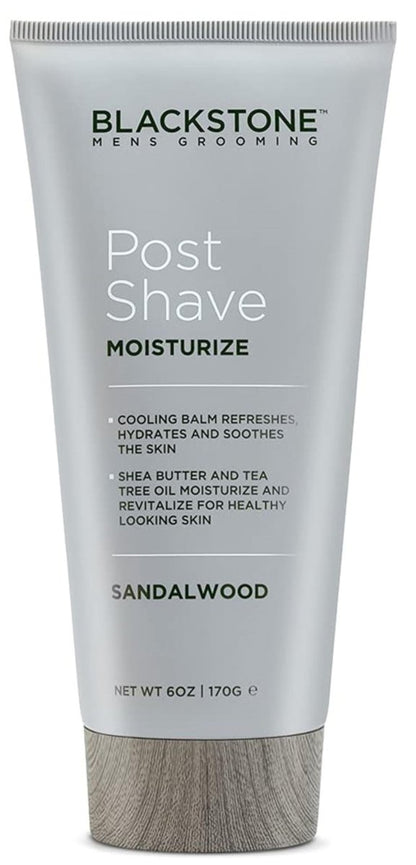 Blackstone Men's Post Shave Moisturizer with Tea Tree Oil, Shea Butter, Vitamin E & Aloe - Soothing Cooling Balm, Sandalwood Scent, 6 oz Avelisse