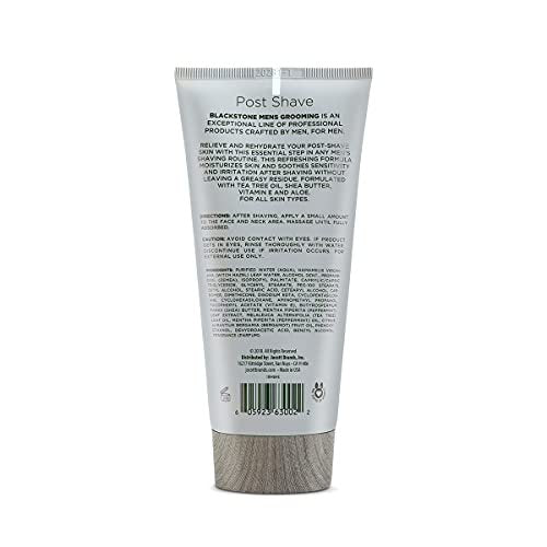 Blackstone Men's Post Shave Moisturizer with Tea Tree Oil, Shea Butter, Vitamin E & Aloe - Soothing Cooling Balm, Sandalwood Scent, 6 oz Avelisse