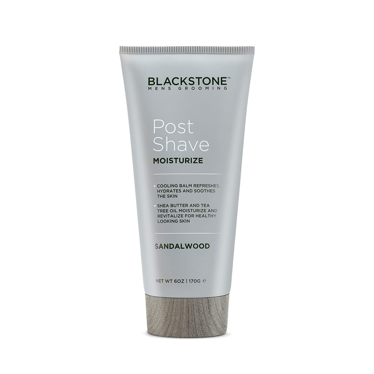 Blackstone Men's Post Shave Moisturizer with Tea Tree Oil, Shea Butter, Vitamin E & Aloe - Soothing Cooling Balm, Sandalwood Scent, 6 oz Avelisse
