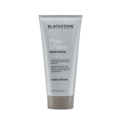 Blackstone Men's Post Shave Moisturizer with Tea Tree Oil, Shea Butter, Vitamin E & Aloe - Soothing Cooling Balm, Sandalwood Scent, 6 oz Avelisse