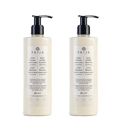 Prija Hands and Body Moisturizer with Vitamin E – Hydrating Lotion for Dry Skin, 2 x 12.85 Fl Oz