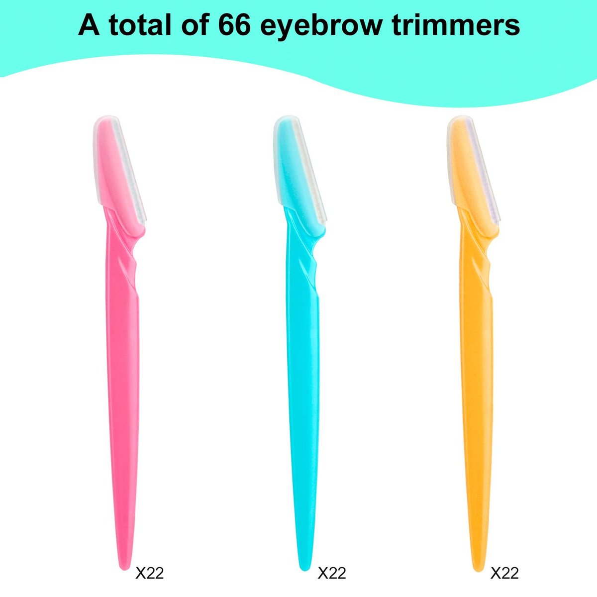 66 Pack Eyebrow Razor and Face Razor for Women & Men - Stainless Steel Eyebrow Hair Trimmer with Protective Cover, Safe and Newbie Friendly - görsel 13