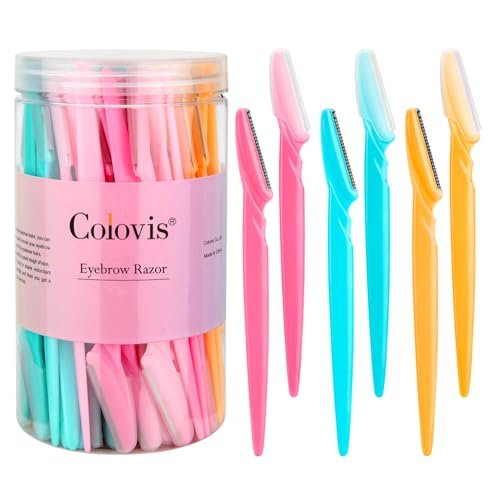 66 Pack Eyebrow Razor and Face Razor for Women & Men - Stainless Steel Eyebrow Hair Trimmer with Protective Cover, Safe and Newbie Friendly - görsel 2
