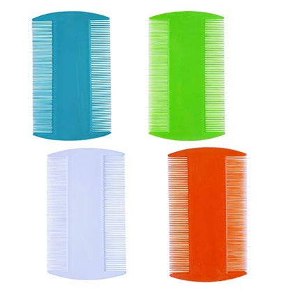 zYoung 4-Pack Double Sided Fine Tooth Hair Combs - Assorted Colors, Small Size