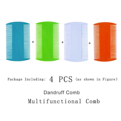 zYoung 4-Pack Double Sided Fine Tooth Hair Combs - Assorted Colors, Small Size