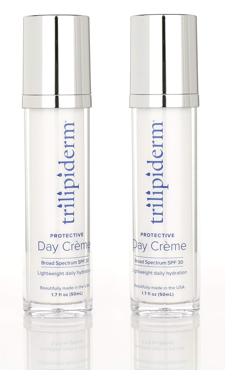 Trilipiderm Protective Day Crème SPF 30 2-Pack – Daily Face Moisturizer with Sunscreen for Dry & Sensitive Skin, Anti-Aging Cream, 1.7 oz Airless Pump Bottles - görsel 1