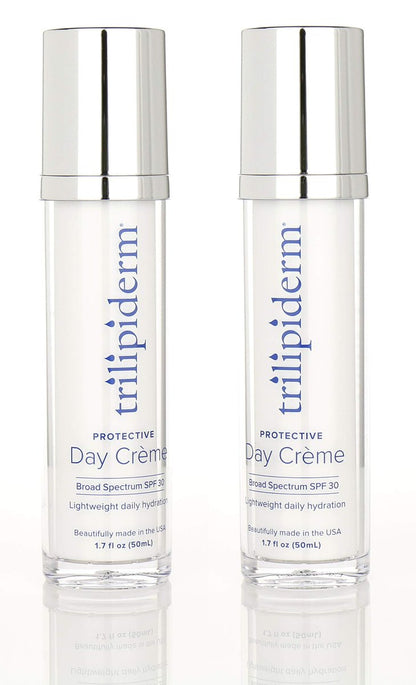 Trilipiderm Protective Day Crème SPF 30 2-Pack – Daily Face Moisturizer with Sunscreen for Dry & Sensitive Skin, Anti-Aging Cream, 1.7 oz Airless Pump Bottles