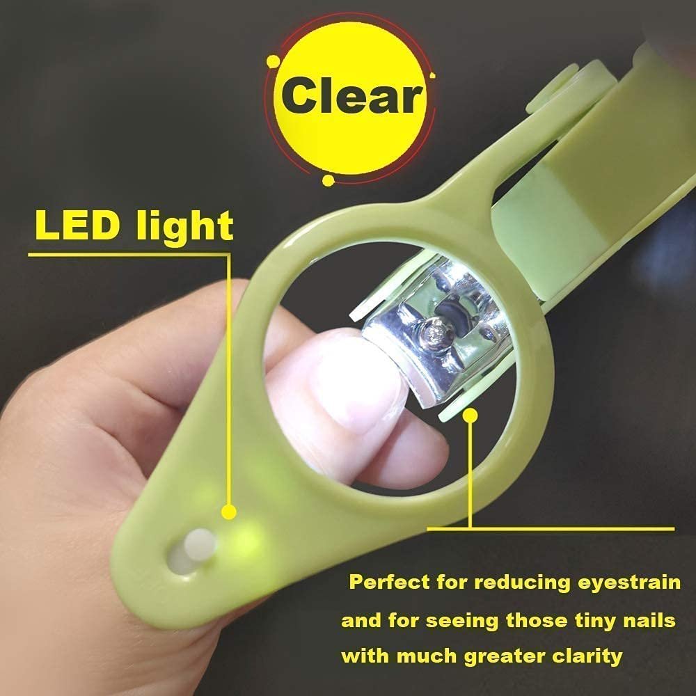 wefaner Nail Clippers with Fold-Away Magnifier and LED Light – Lighted Nail Clipper for Seniors, Adults, Baby, and Pet Care - görsel 5