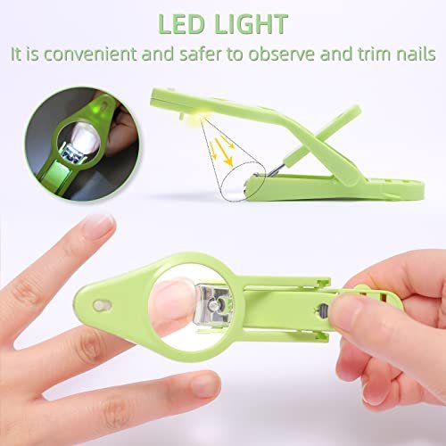 wefaner Nail Clippers with Fold-Away Magnifier and LED Light – Lighted Nail Clipper for Seniors, Adults, Baby, and Pet Care - görsel 4