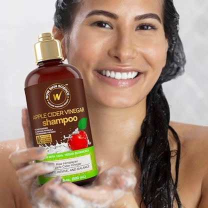 WOW Skin Science Apple Cider Vinegar Shampoo - 16.9 oz | Clarifying & pH Balancing for Healthy Hair