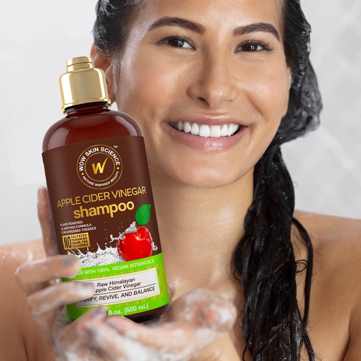 WOW Skin Science Apple Cider Vinegar Shampoo - 16.9 oz | Clarifying & pH Balancing for Healthy Hair - görsel 15