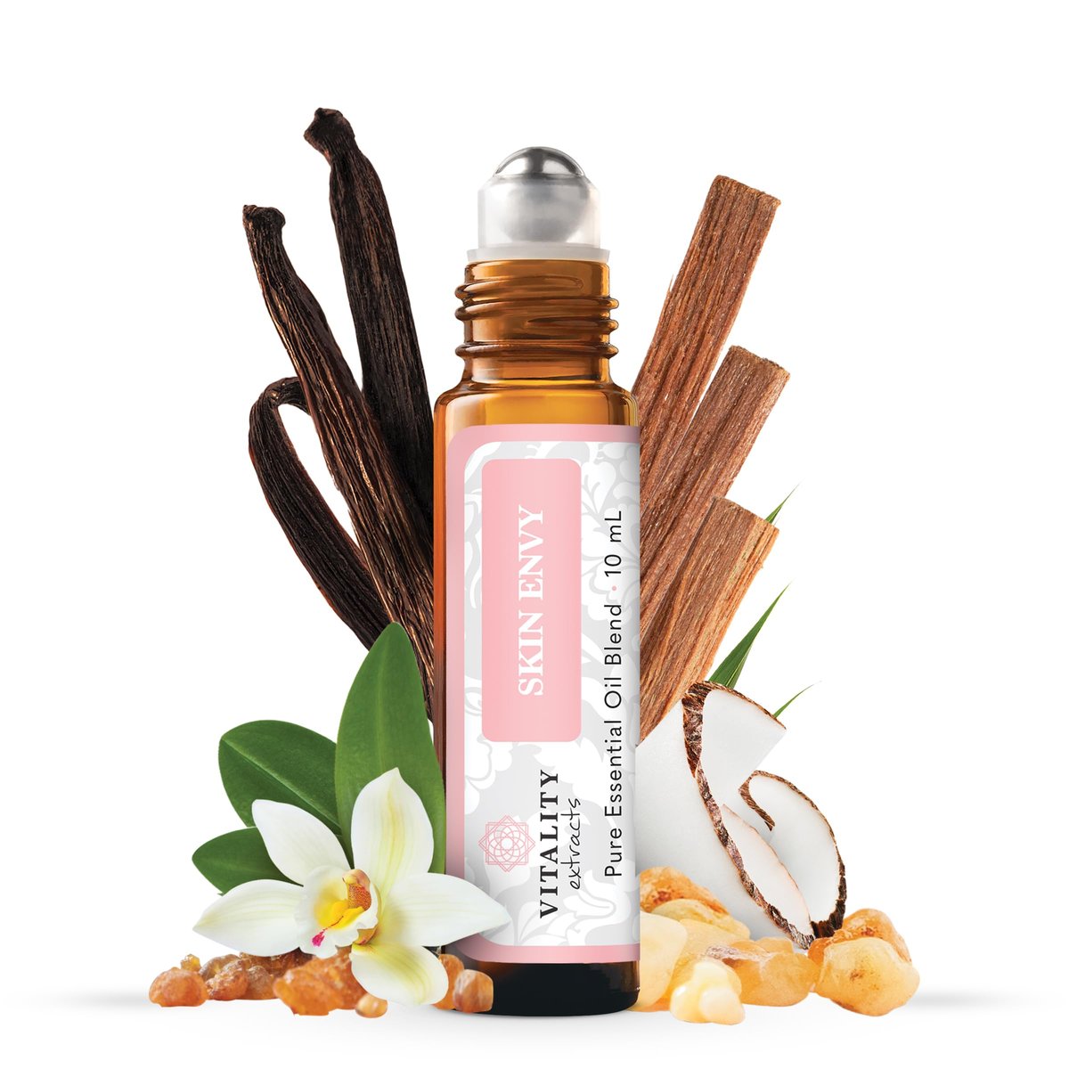 Vitality Extracts Skin Envy Face Moisturizer Serum with Coconut Oil, Collagen & Vitamin E - Vegan, Frankincense & Sandalwood Essential Care - görsel 1