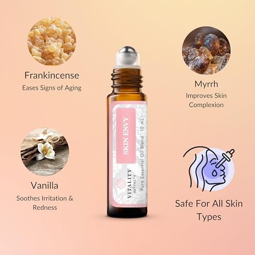 Vitality Extracts Skin Envy Face Moisturizer Serum with Coconut Oil, Collagen & Vitamin E - Vegan, Frankincense & Sandalwood Essential Care - görsel 12