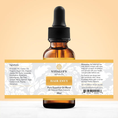 Vitality Extracts Hair Envy - Natural Hair Growth Serum with 15 Plant Extracts, 100% Pure Essential Oils - Strengthen Hair, Minimize Breakage, Stimulate Follicles Avelisse