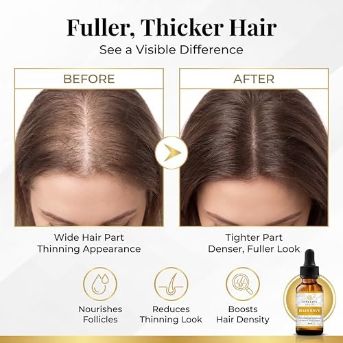 Vitality Extracts Hair Envy - Natural Hair Growth Serum with 15 Plant Extracts, 100% Pure Essential Oils - Strengthen Hair, Minimize Breakage, Stimulate Follicles Avelisse
