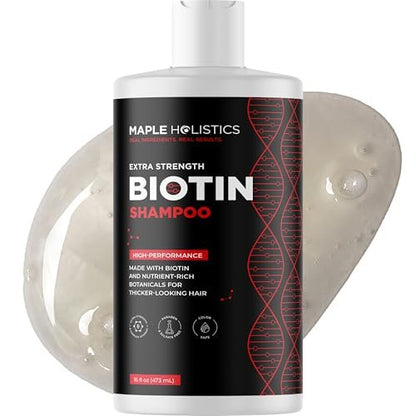 Ultra Biotin Shampoo for Thinning Hair - Extra Strength Volumizing Shampoo for Men and Women with B Vitamins and Rosemary Essential Oil - Sulfate Free Shampoo Biotin Formula for Hair and Scalp Care Avelisse