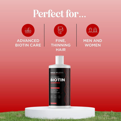 Ultra Biotin Shampoo for Thinning Hair - Extra Strength Volumizing Shampoo for Men and Women with B Vitamins and Rosemary Essential Oil - Sulfate Free Shampoo Biotin Formula for Hair and Scalp Care Avelisse