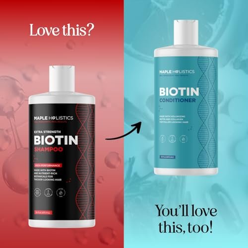 Ultra Biotin Shampoo for Thinning Hair - Extra Strength Volumizing Shampoo for Men and Women with B Vitamins and Rosemary Essential Oil - Sulfate Free Shampoo Biotin Formula for Hair and Scalp Care Avelisse