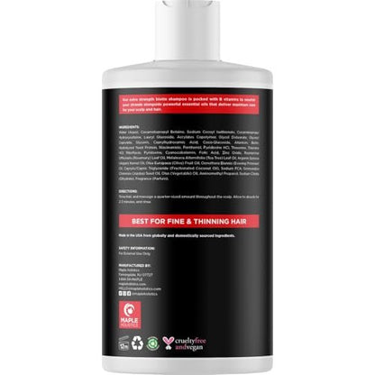 Ultra Biotin Shampoo for Thinning Hair - Extra Strength Volumizing Shampoo for Men and Women with B Vitamins and Rosemary Essential Oil - Sulfate Free Shampoo Biotin Formula for Hair and Scalp Care Avelisse