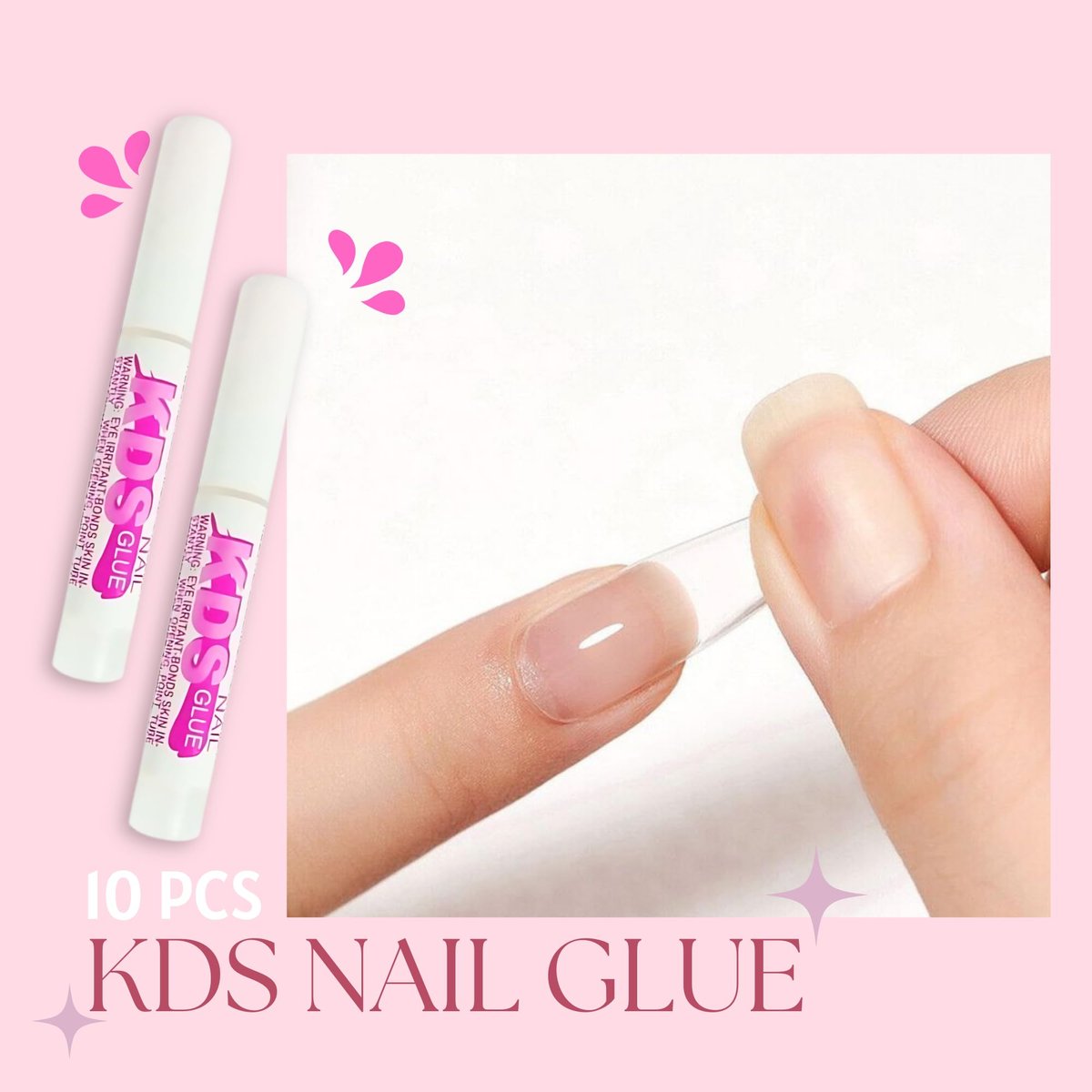 MadayFormula KDS Professional Nail Glue – 10 Pack Clear Nail Tip Extension Adhesive 0.075 Fl Oz Each - görsel 3