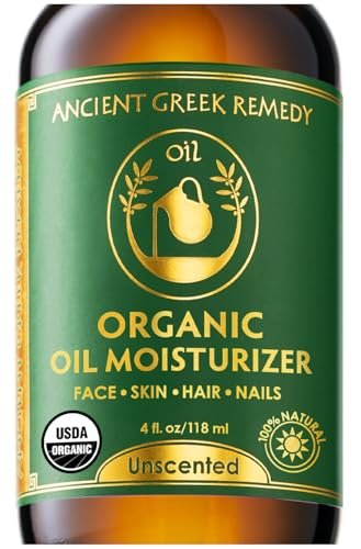 Ancient Greek Remedy Face Oil for Dry Skin - Organic Unscented Anti-Aging Serum with Jojoba, Rosehip, Almond, Olive, Vitamin E - Facial Gua Sha Oil & Natural Body Moisturizer for Women & Men 4 oz - görsel 2