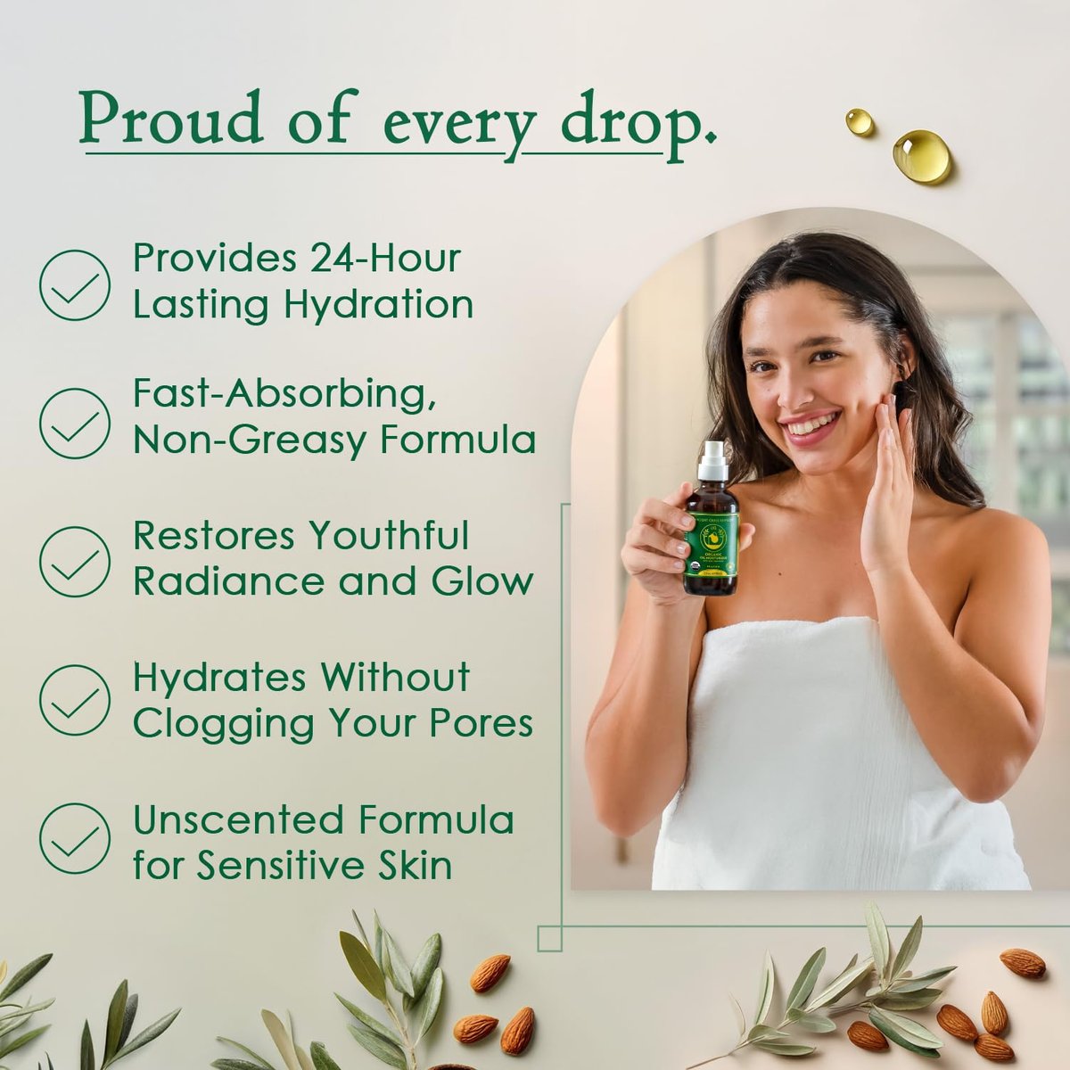 Ancient Greek Remedy Face Oil for Dry Skin - Organic Unscented Anti-Aging Serum with Jojoba, Rosehip, Almond, Olive, Vitamin E - Facial Gua Sha Oil & Natural Body Moisturizer for Women & Men 4 oz - görsel 7