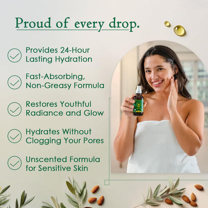 Ancient Greek Remedy Face Oil for Dry Skin - Organic Unscented Anti-Aging Serum with Jojoba, Rosehip, Almond, Olive, Vitamin E - Facial Gua Sha Oil & Natural Body Moisturizer for Women & Men 4 oz