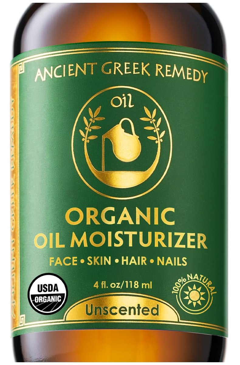 Ancient Greek Remedy Face Oil for Dry Skin - Organic Unscented Anti-Aging Serum with Jojoba, Rosehip, Almond, Olive, Vitamin E - Facial Gua Sha Oil & Natural Body Moisturizer for Women & Men 4 oz - görsel 1