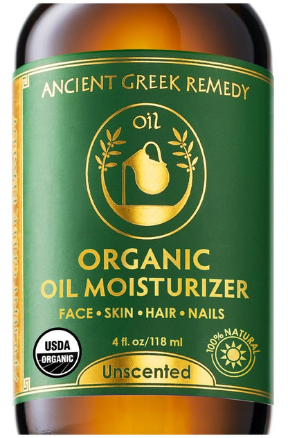 Ancient Greek Remedy Face Oil for Dry Skin - Organic Unscented Anti-Aging Serum with Jojoba, Rosehip, Almond, Olive, Vitamin E - Facial Gua Sha Oil & Natural Body Moisturizer for Women & Men 4 oz