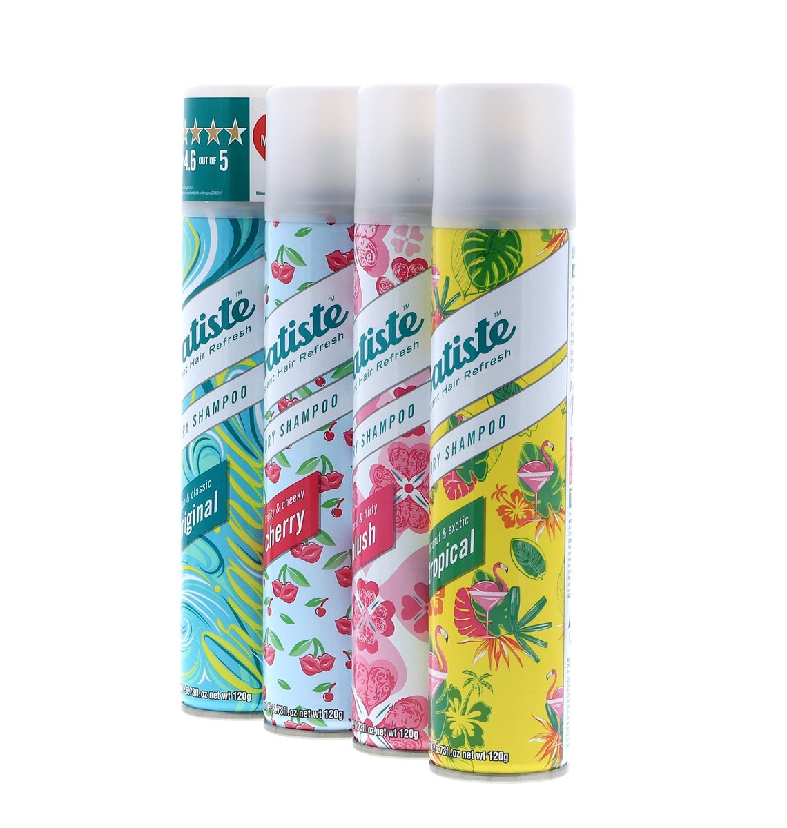 Batiste Dry Shampoo Original, Cherry, Blush, Tropical (4 Pack) 6.73 oz Avelisse