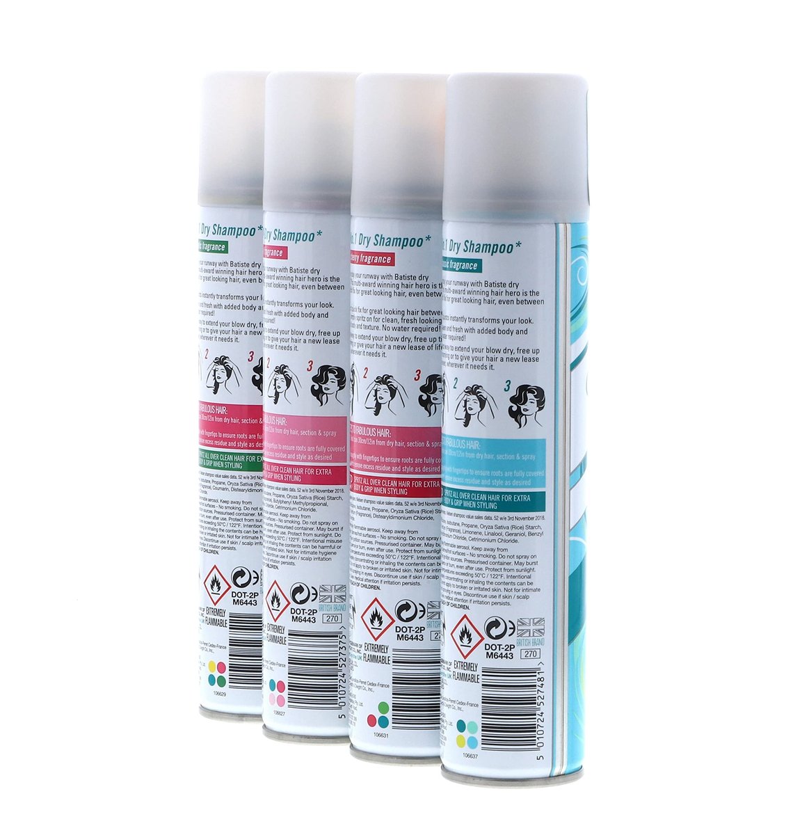Batiste Dry Shampoo Original, Cherry, Blush, Tropical (4 Pack) 6.73 oz Avelisse