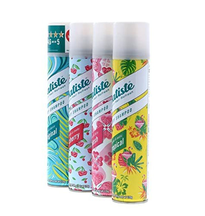 Batiste Dry Shampoo Original, Cherry, Blush, Tropical (4 Pack) 6.73 oz Avelisse