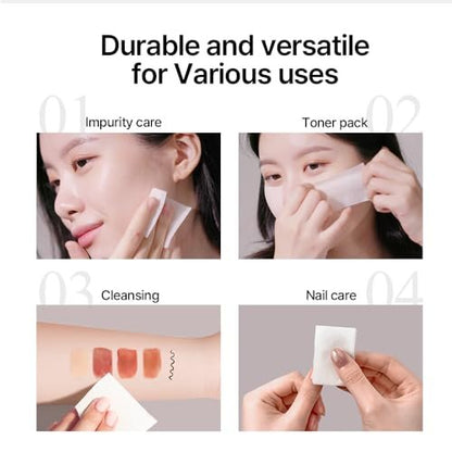 Pyunkang YUL PKY 1/3 Cotton Pads - High Absorbency Facial Toner Pads, Lint-Free Makeup Remover Squares (160 Count)