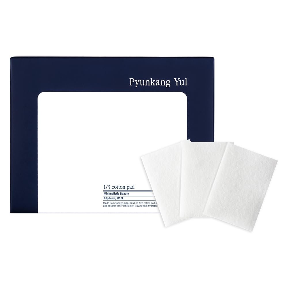 Pyunkang YUL PKY 1/3 Cotton Pads - High Absorbency Facial Toner Pads, Lint-Free Makeup Remover Squares (160 Count) - görsel 1