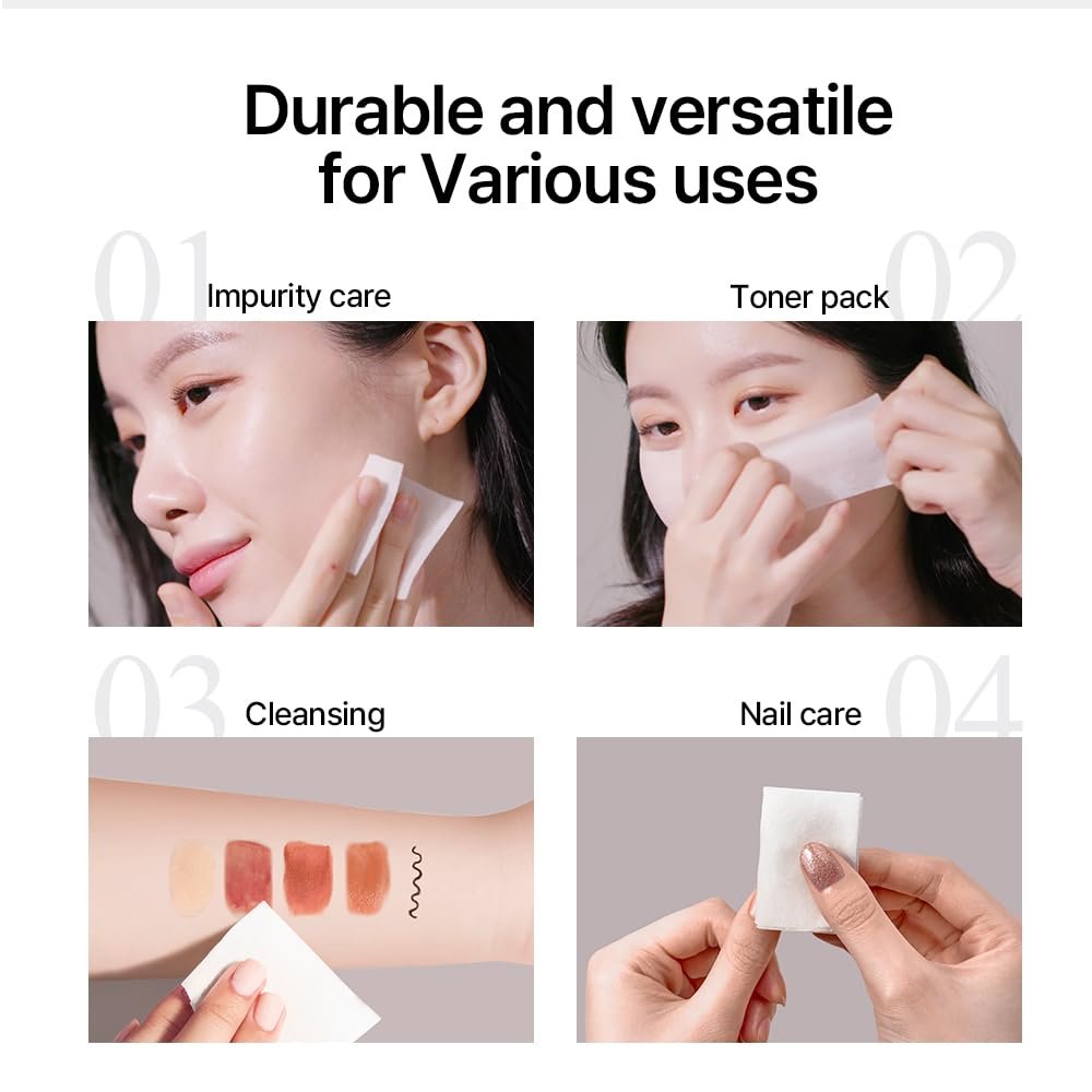 Pyunkang YUL PKY 1/3 Cotton Pads - High Absorbency Facial Toner Pads, Lint-Free Makeup Remover Squares (160 Count) - görsel 9