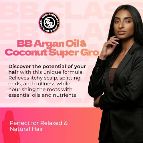 B&B Super Gro Conditioner 6 oz – Argan Oil, Coconut & Aloe for Curly, Dry & Damaged Hair - görsel 4